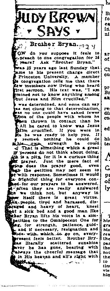 Judy Brown Says: Brother Bryan